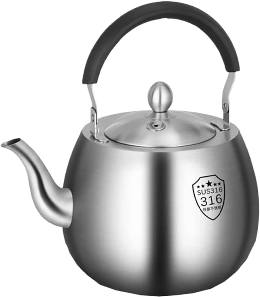 Fluitende Waterkoker - Theepot Kookplaat - Water Koken - Grote Capaciteit - 4 Liter - Zilver