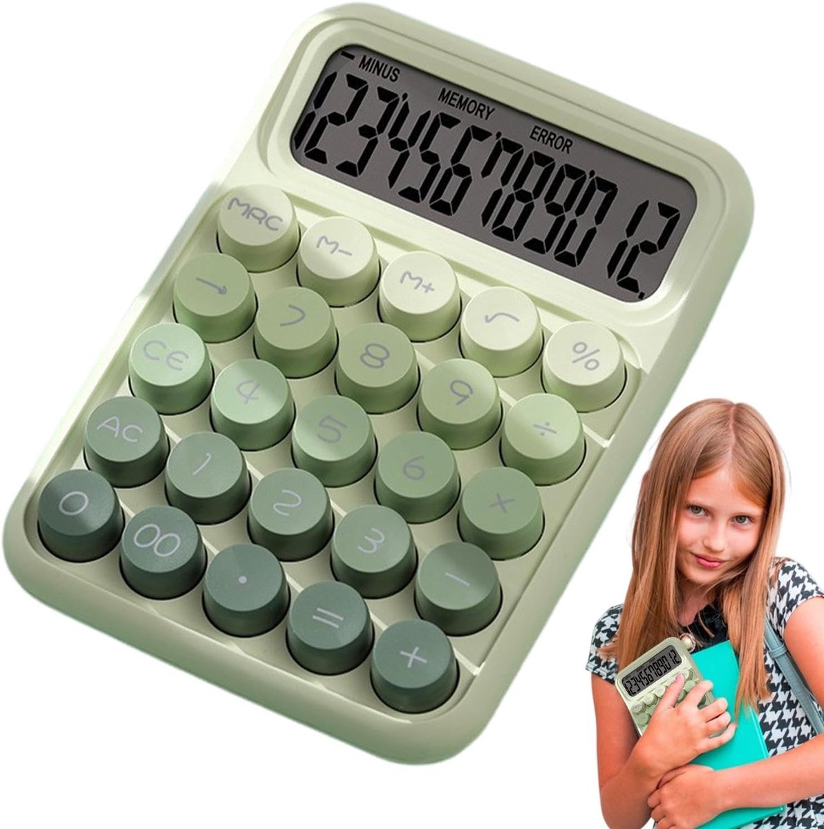 Leuke Rekenmachine - Bureau Calculator - Thuis en Kantoor - Anti-slip Grote Knoppen - 11 x 15.5 cm