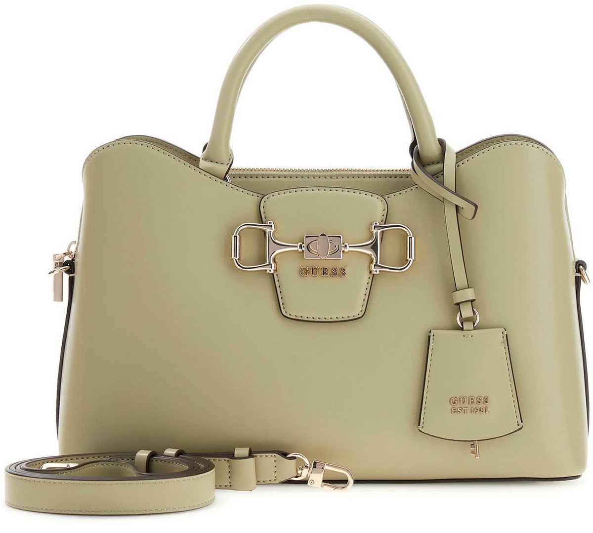 GUESS handtas schoudertas Janie Girlfriend Satchel Sage kaki