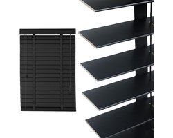 Houten Jaloezieën - Horizontale Gordijnen - Privacy en Zonwering - 50mm Lamellen - 70x160 cm - Zwart