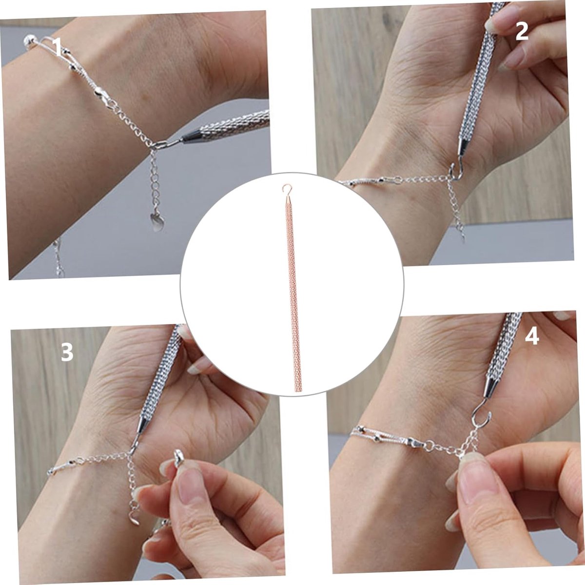 Armband Helper - Sieraden Hulp - Snel Sluiten - Eenvoudig In Gebruik - 15.6 cm Lengte - Roségoud