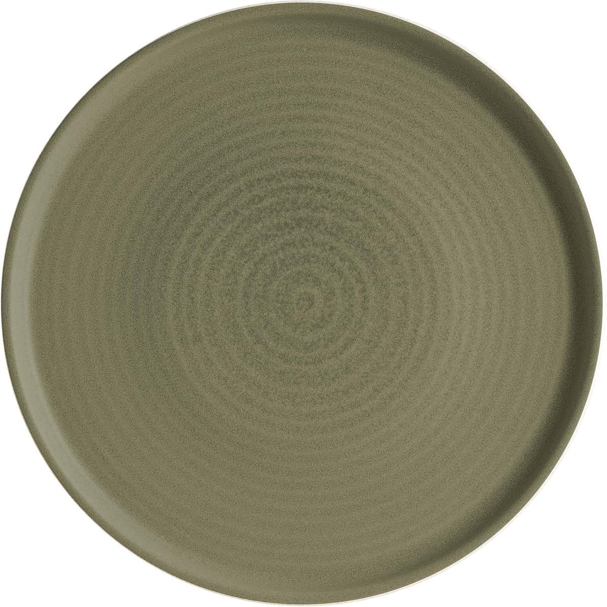 Platte Borden Set - Diner Borden - Dagelijks Gebruik - Uniek Glazuur - 21 cm Diameter - Groen