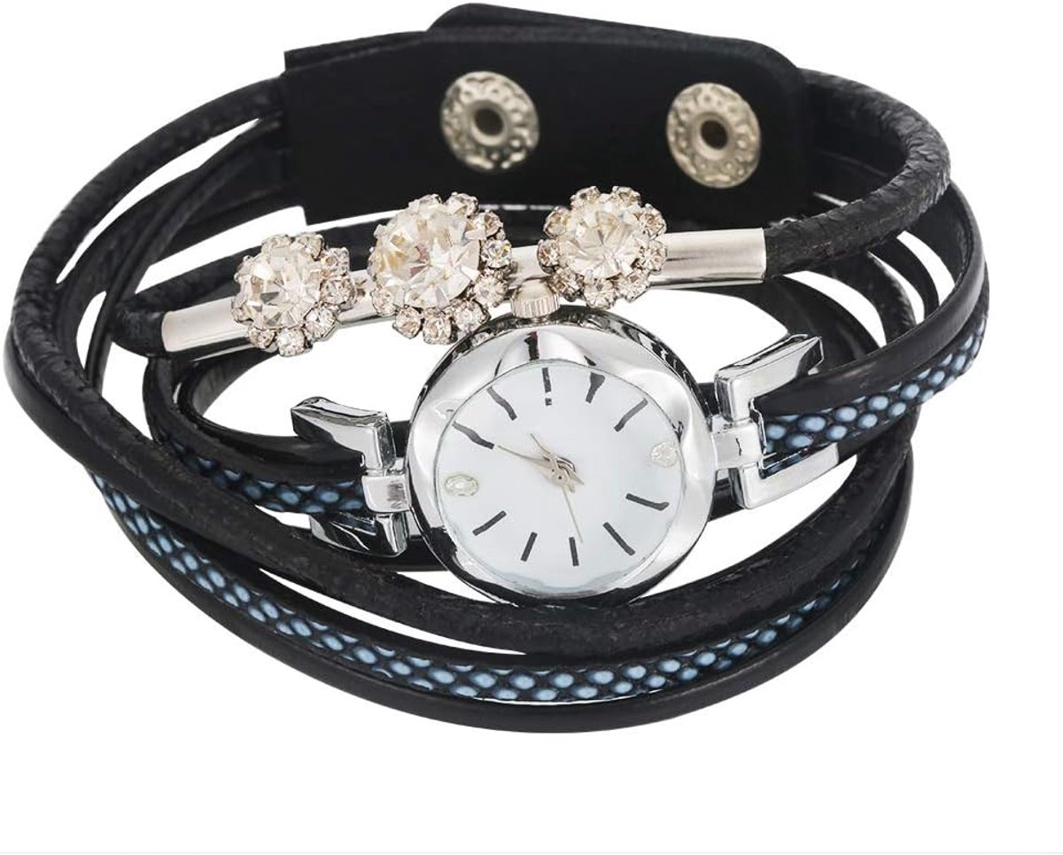 Dameshorloge - Polsband horloge - Dagelijks gebruik - Krasbestendig glas - Zwart