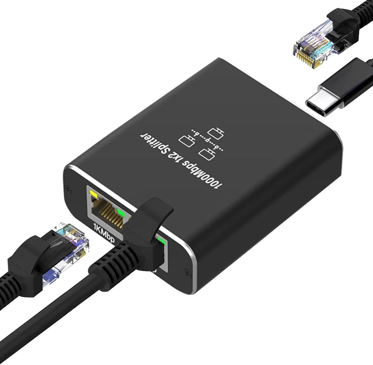RJ45 Splitter - Netwerk Verdeler - Internet Delen - Twee Aansluitingen - Compact Ontwerp