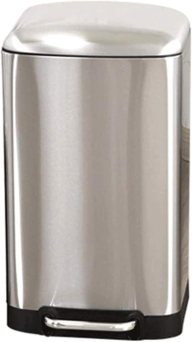 Prullenbak RVS - Afvalbak Keuken - Hygiënisch Afval - Stalen Pedaal - 12 Liter - Geborsteld