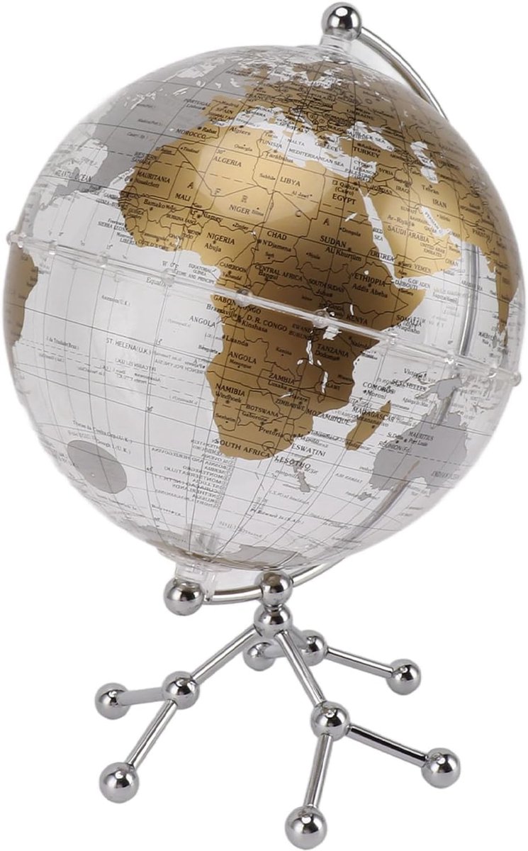 Roterende Wereldbol - Decoratieve Aarde - Decoratie Geografie - HD Sterrenhemel Effect - 22 x 16 cm