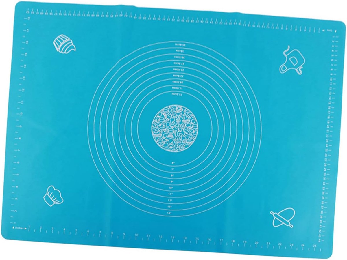 Deegmat Siliconen - Bakmat Keuken - Brood Pizza Maken - Antislip Met Schaal - 70x50cm
