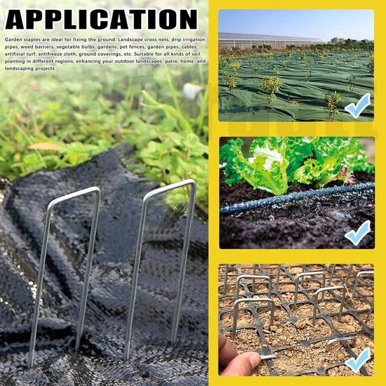 Tuin Nietjes Pakking Kit - Grondbedekking Stakes - Landschap Omheining - 101 Stuks Set - 15cm Lengte - Zwart — afbeelding 3