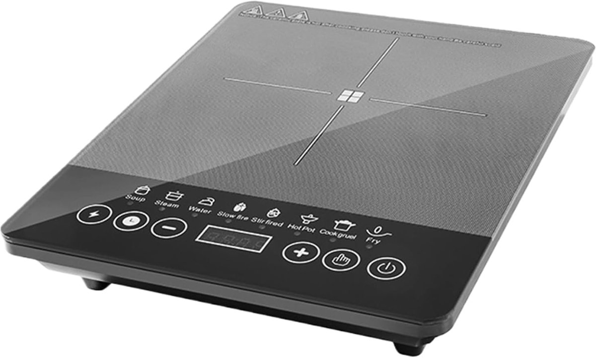 Inductie Kookplaat - Draagbaar Fornuis - Compact Koken - 110V-220V Universeel - 30 x 40 x 30 cm - Grijs