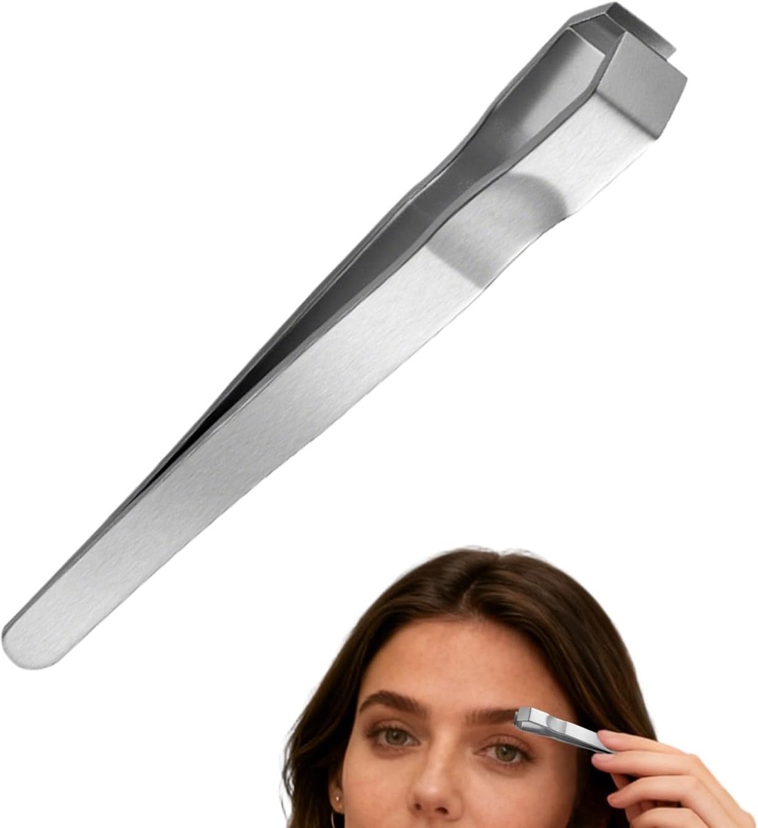 Epileerpincet - Wenkbrauwpincet - Gezichtsverzorging - Platte punt - 10.3 cm