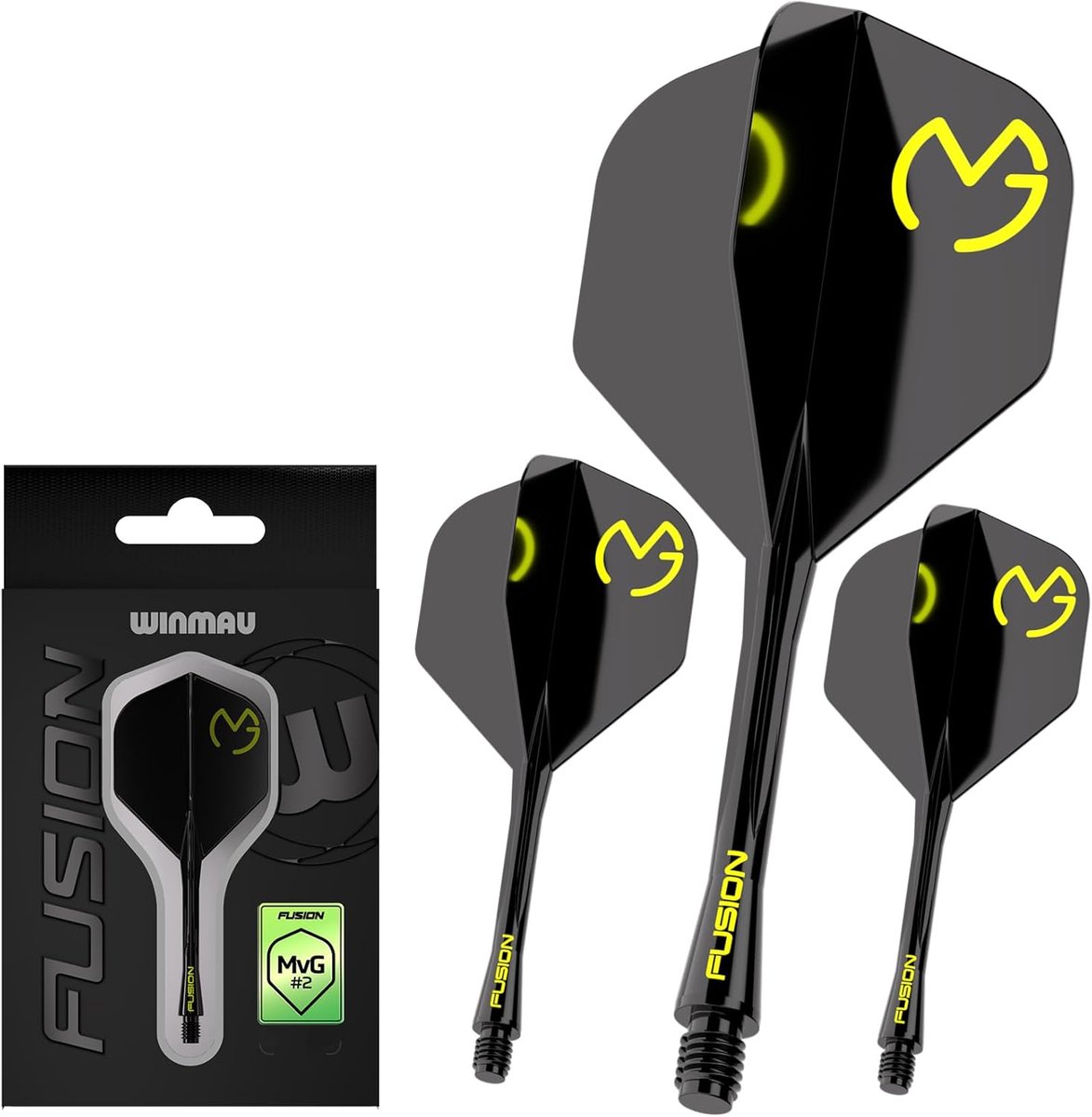 Dart Vleugels - Vlieg Accessoires - Precisie Werpen - Geïntegreerd Systeem - Medium Lengte - Zwart Groen