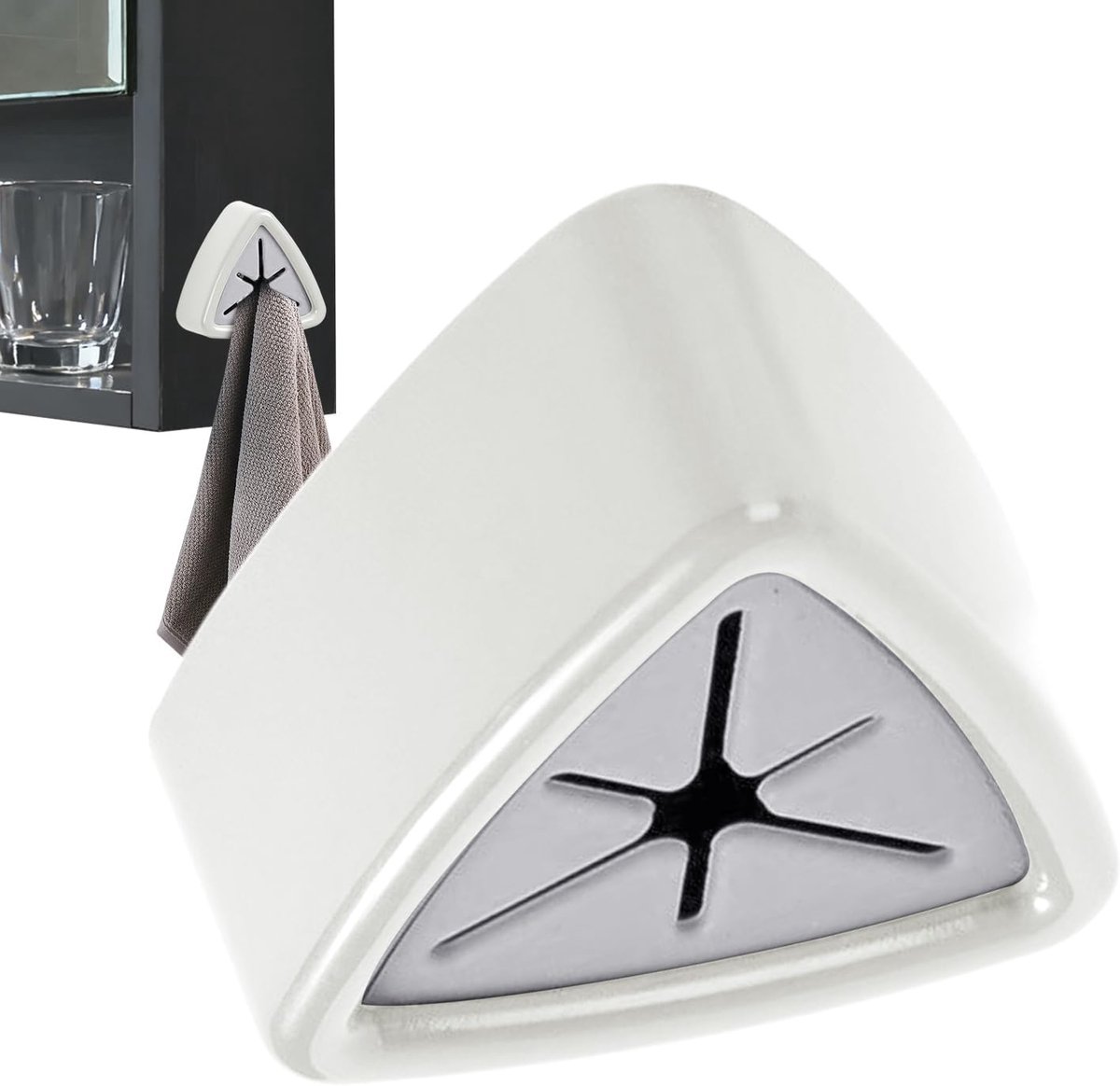 Handdoek Haak - Keuken Organizer - Zonder Boren - Zelfklevend Systeem - 5x5cm - Wit