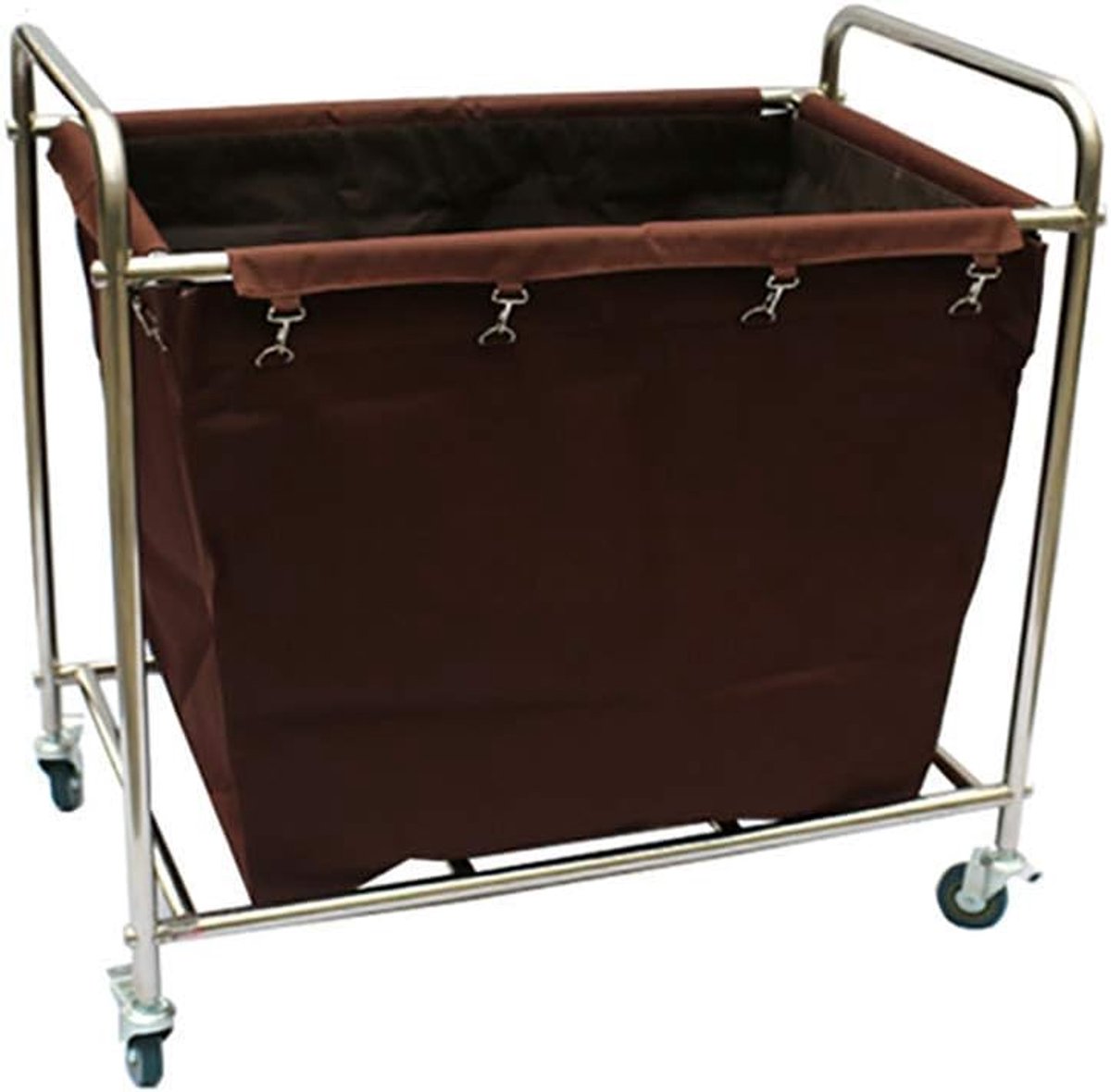 Opbergkar - Rolwagen Wasgoed - Sorteren Was - Verrijdbaar Stevig - 90x56x90cm - Bruin