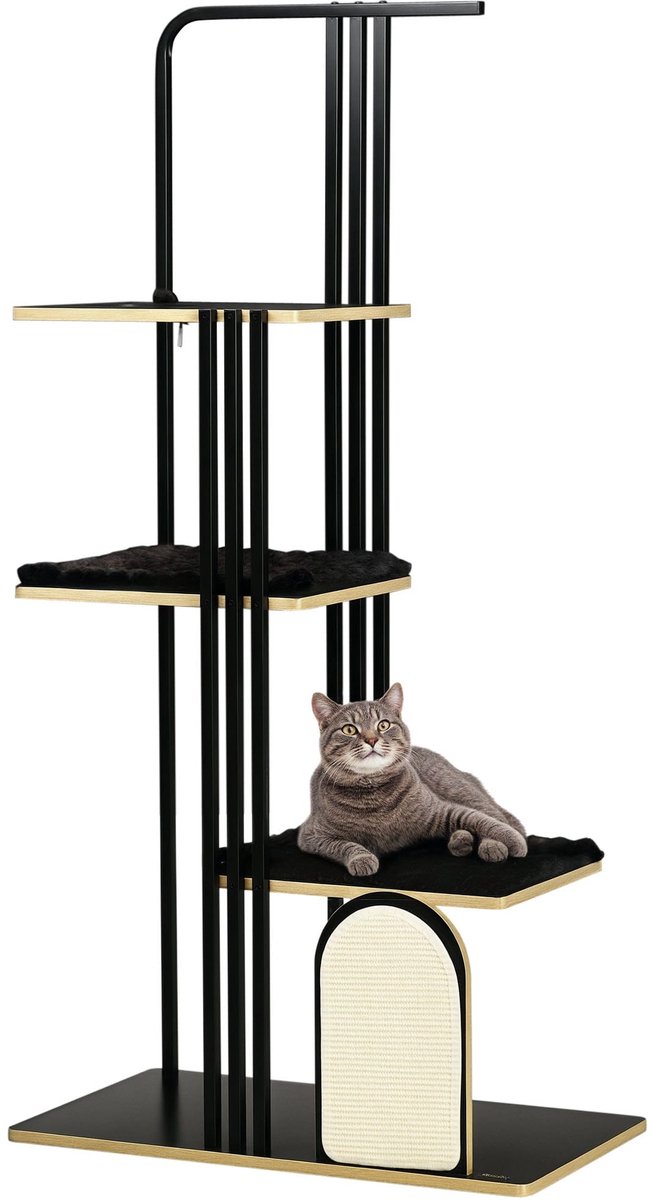 Krabpaal – Krabmeubel – Kattenpaal – Kattenmeubel – Industrieel Design – Stalen Frame – 3 Platforms – 2 Wasbare Kussens