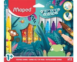 Maped viltstift Jungle Fever Jumbo | etui van 12 stuks | assorti