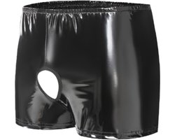 BamBella ® - Boxer short Maat L/XL Datex Zwart (Latex en stof SM kleding BDSM erotische heren kleding ondergoed lingerie onderbroek