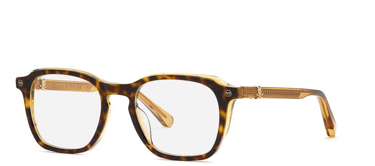 Philipp Plein VPP059V Marrone+avana lucido 51/20/145 MAN Brilmonturen