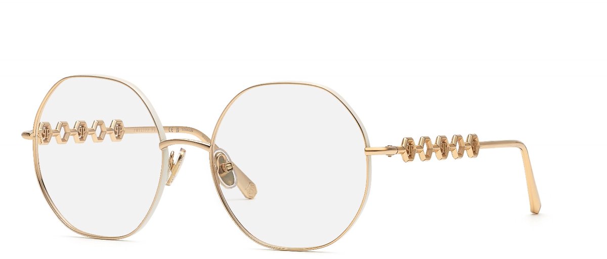 Philipp Plein VPP070M Oro rose' c/parti avorio lucido 56/18/140 WOMAN Brilmonturen