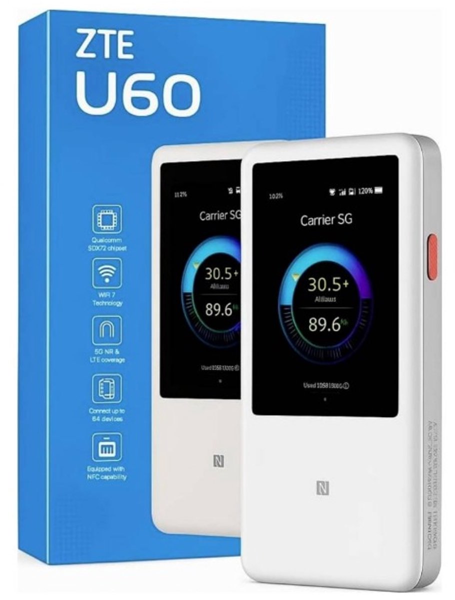 ZTE U60 - MU5251D - 5G MiFi 5G Mobiele WiFi 7 Hotspot