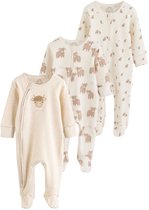 Next - Pasgeboren unisex - Verpakking van 3 babypyjama's met tweewegrits - Huidkleur