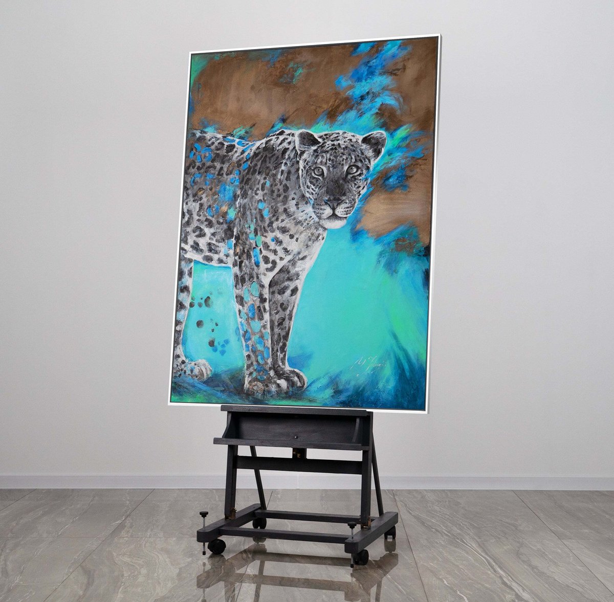 YS Canvas schilderij 140x100 cm handgeschilderd vaardigheid en kracht abstract – YS-Art Gallery – Energieke wanddecoratie voor woonkamer – Modern schilderij voor hal en kantoor White