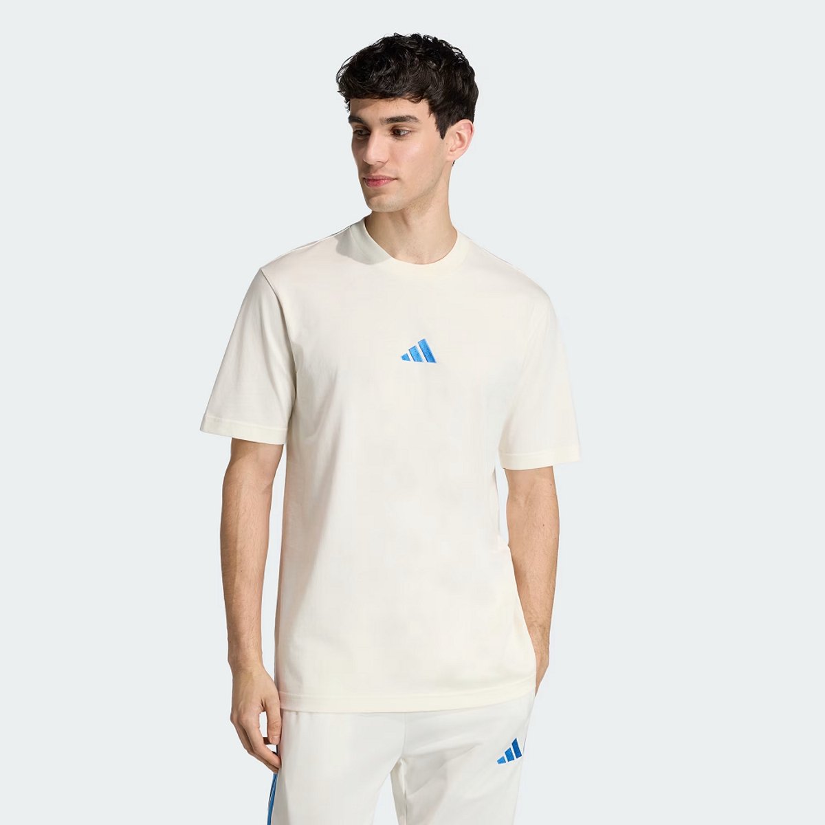 Adidas T-Shirt Ess Small Logo Heren Creme