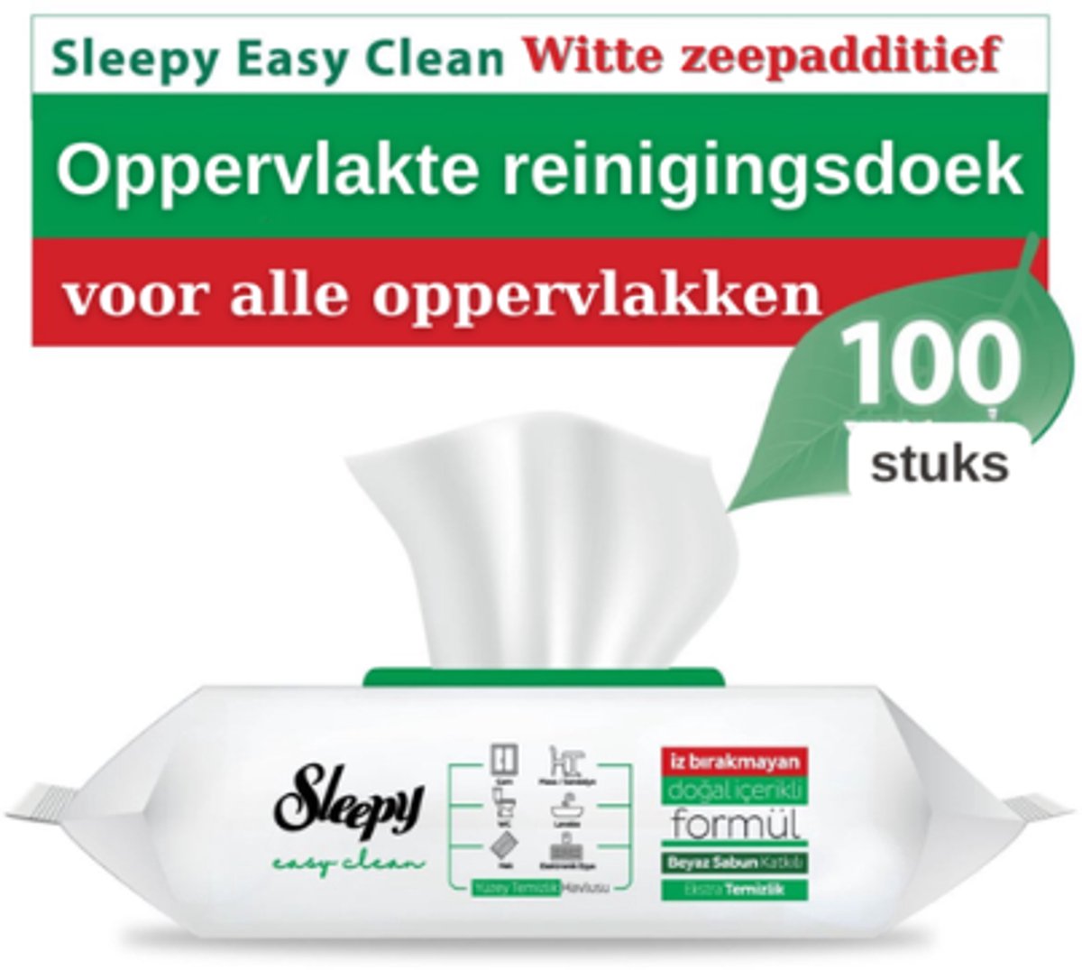 Sleepy Antibacteriële doekjes Sleepy 100st, vochtige doekjes.