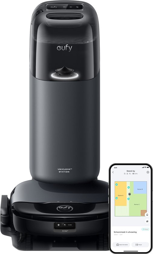 eufy Clean S1 HydroJet Robot Stofzuiger Zwart