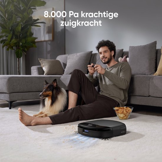 eufy Clean S1 HydroJet Robot Stofzuiger met Moppfunctie - All-in-one Station - Revolutionair Reinigingssysteem - Altijd Schone Mop - Auto Lift Mop - Slimme Obstakeldetectie - Voor Huisdierharen.
