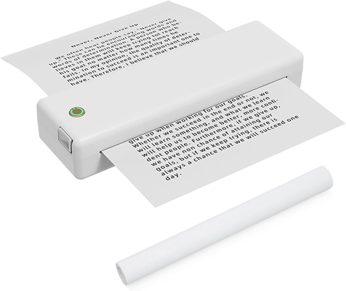 Draagbare Printer - Mobiele Printer Foto - Printen Onderweg - Werkt Op Thermisch Papier - A4 Formaat - Zwart