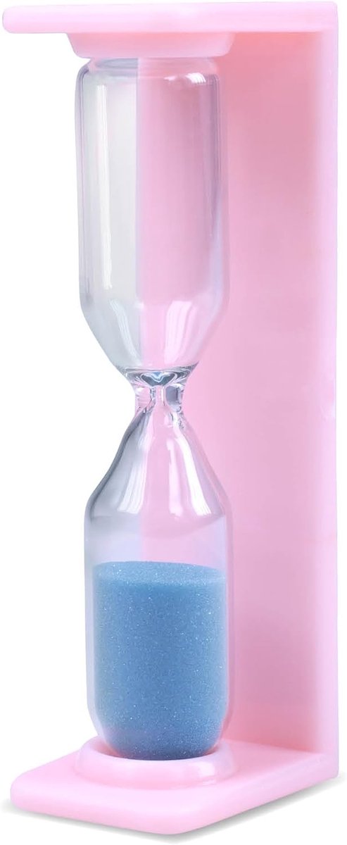 Tandpoetsklok - Zandloper Timer - Twee Minuten Poetsen - Vierkant Ontwerp - Roze
