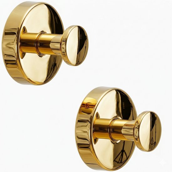 Foto: Botc handdoekhaakjes haken handdoekhouder met zuignappen rvs set van 2 60 mm goud