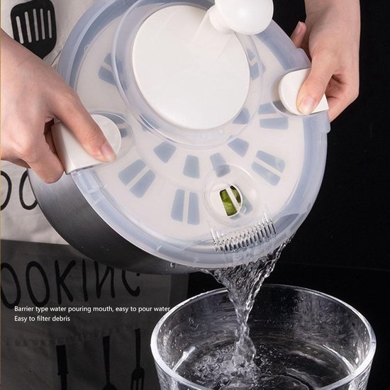 Slacentrifuge Roestvrijstaal - Groente Droger - Keuken Gebruik - Grote Capaciteit - 25x15x20cm — afbeelding 2