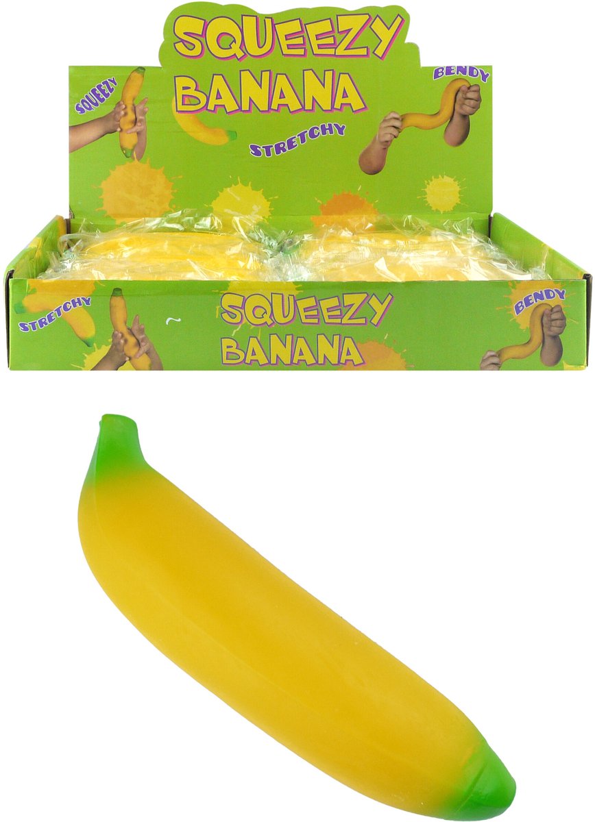 Stressbal - Squeezy Banana - Banaan - Fidget - 1 stuk