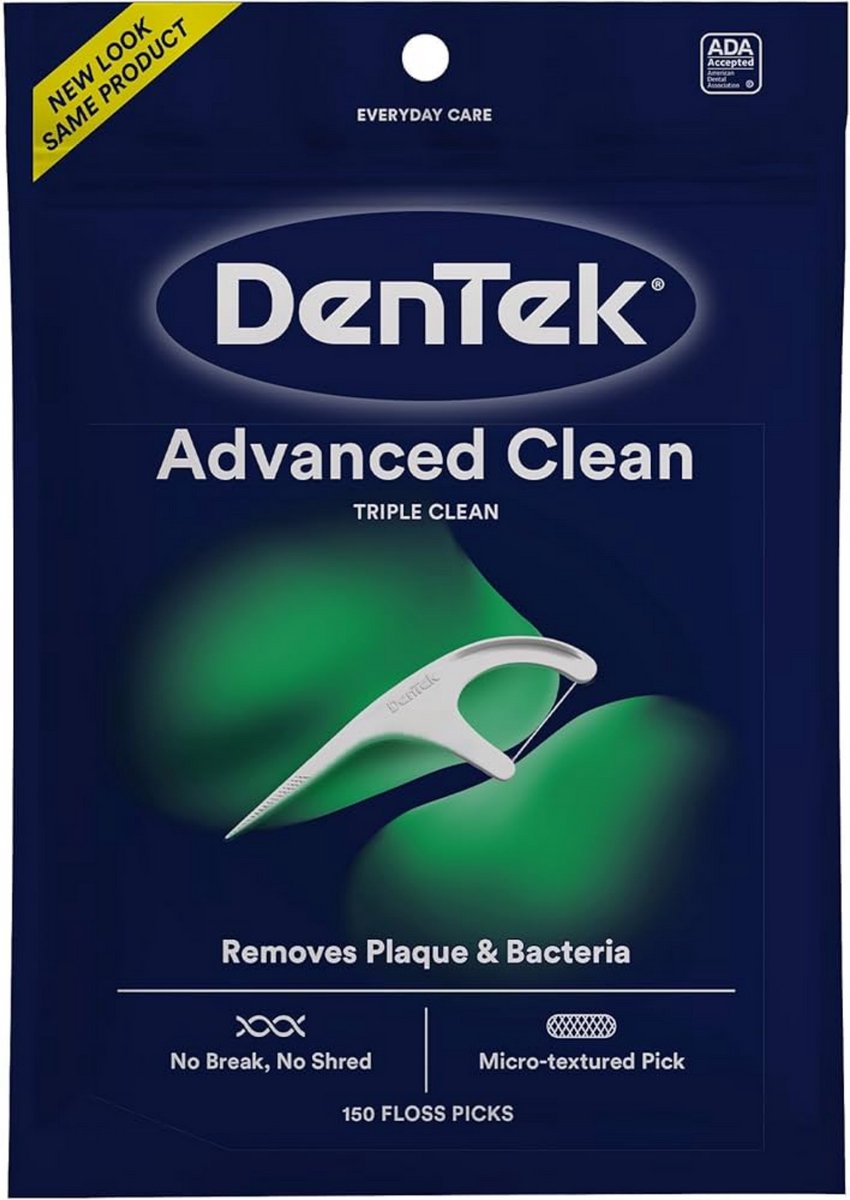 DenTek Tandzijde met Handvat - Tandzijde Flosser - Fluoride, 150 Stuks