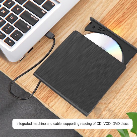 Externe Schijf - Draagbare Lezer - Film Kijken - Lezen Schrijven VCD - 14.5cm Breed - Zwart — afbeelding 3