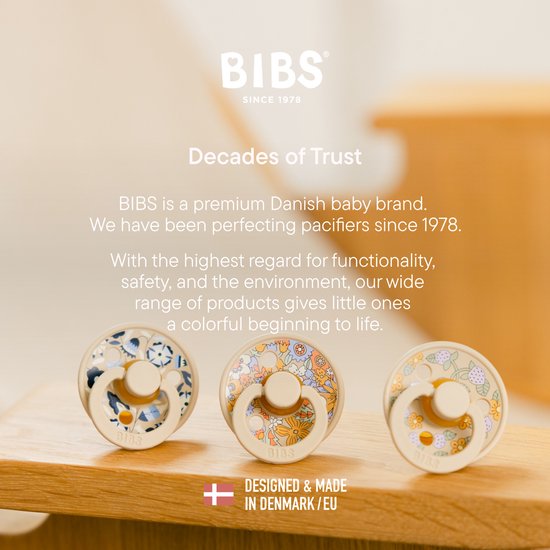 BIBS x Liberty Colour Fopspeen - 0-6 mnd - 2-pack - Rond - June Blossom/Vanilla Hush — afbeelding 4