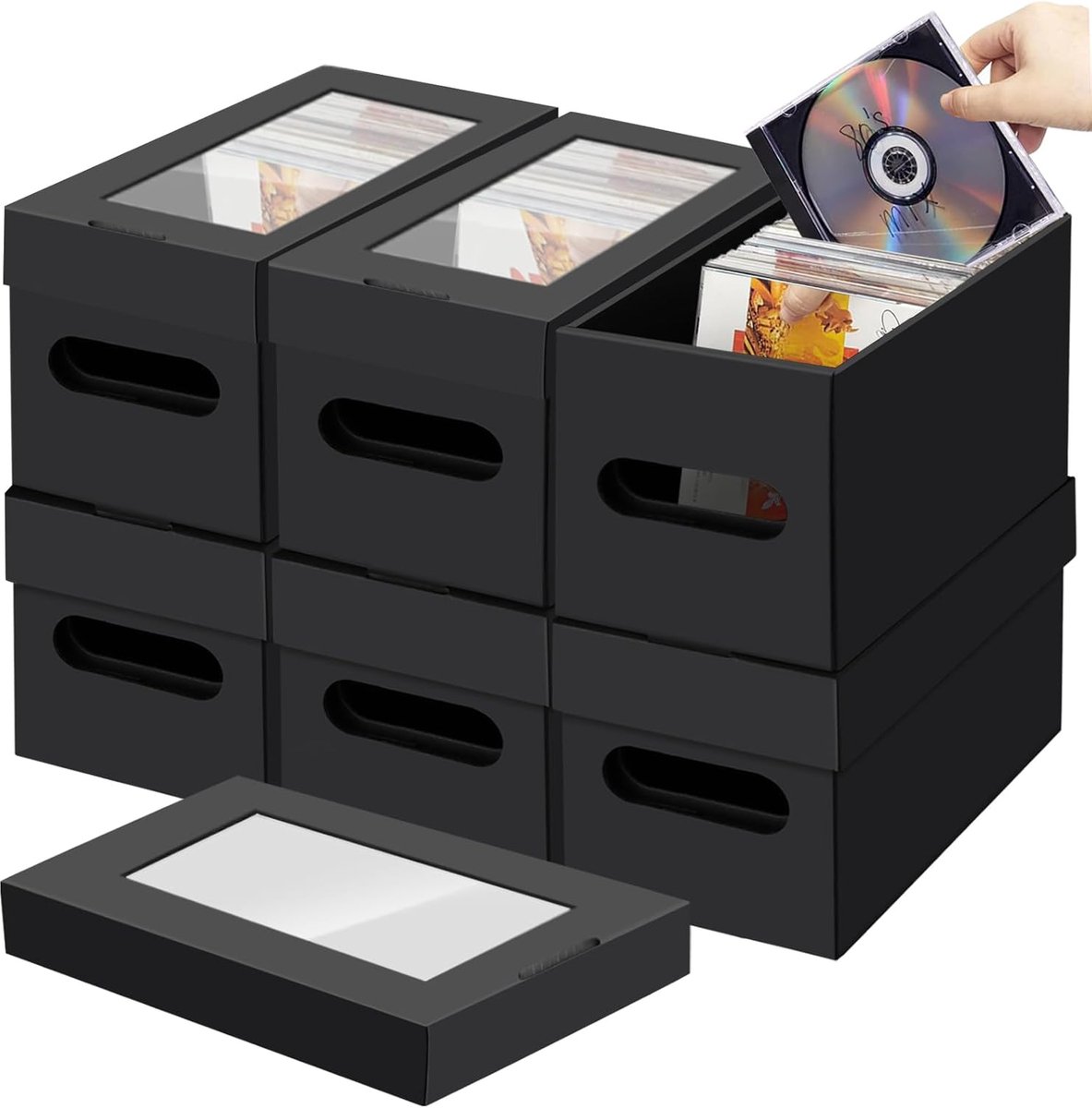CD Opbergdozen - Media Opslag - Muziek Collectie - Grote Capaciteit - 44 x 31 x 6 cm - Zwart
