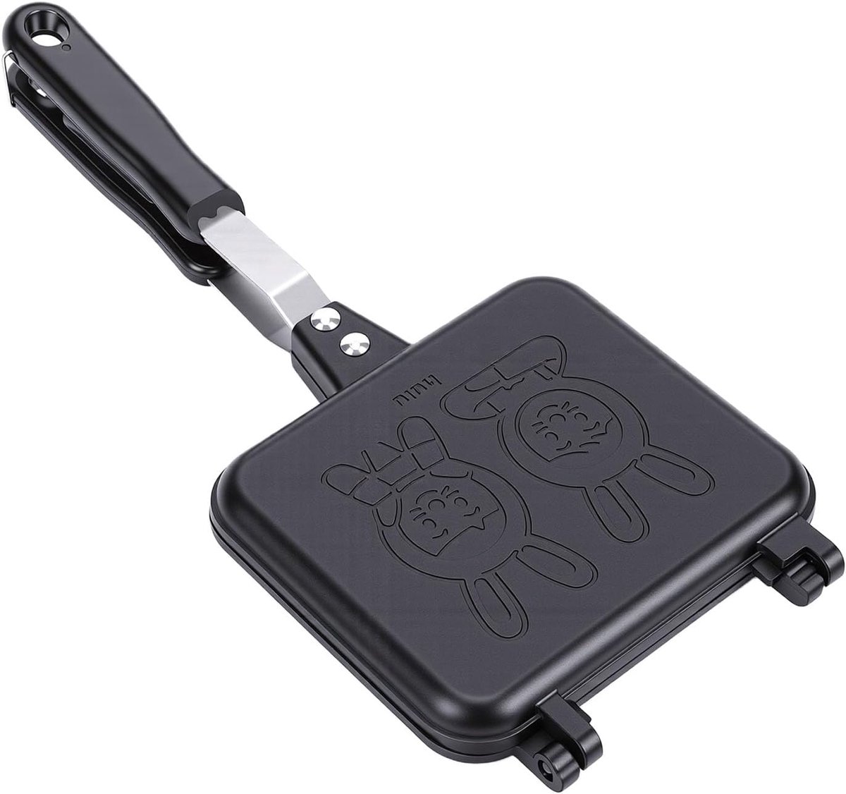 Dubbelzijdig Tosti-ijzer - Panini Grill - Snelle Maaltijden - Konijn Patroon - 38 x 18 cm
