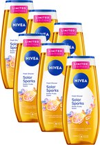 NIVEA Solar Sparks Douchegel - Shower Gel - met Vitaminen C & E - Voordeelverpakking - 6x 250ml