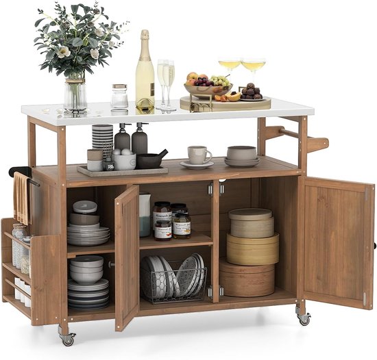 Tuin Wagen - Buiten Keuken - Buiten Koken - Roestvrij Staal Werkblad - 118 x 47 x 92 cm — afbeelding 5