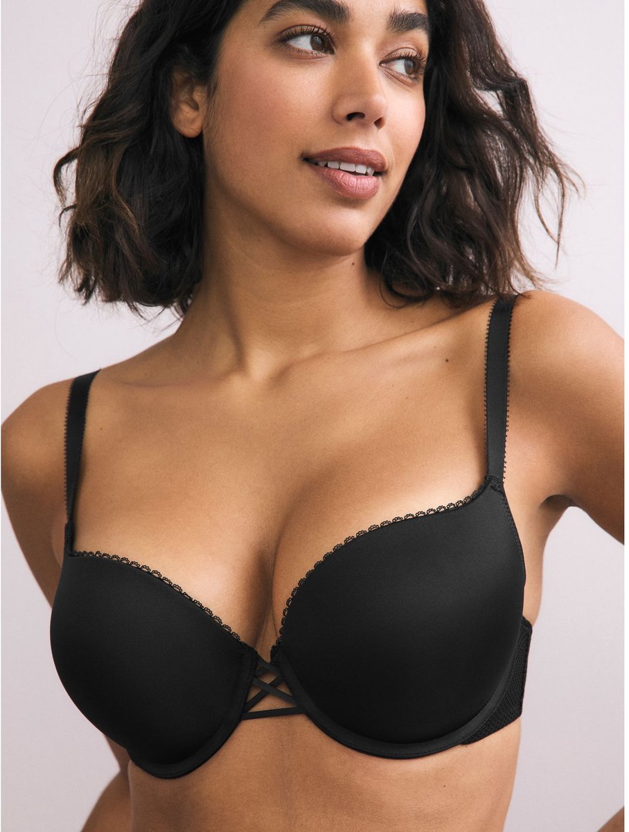 Next Dames - Diepuitgesneden triple boost push-upbeha A-DD - Zwart