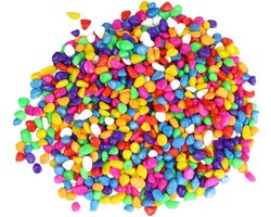 Aquarium Grind Decoratie - Kleurrijke Stenen - Vissenkom Inrichting - Natuurlijke Steen - 1000 Gram - Veelkleurig