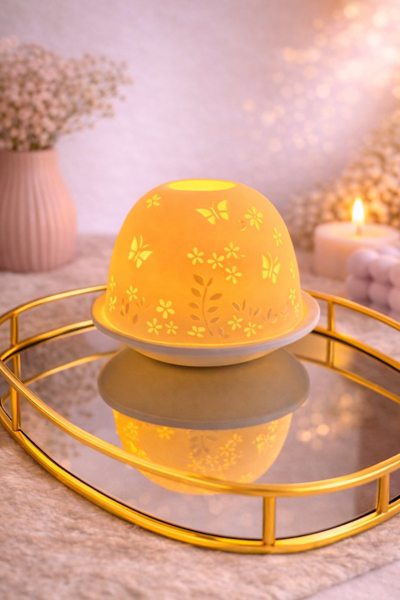 Porseleinen Waxinelichthouder Vlinder! | Viva Femme | Kaarsen | Decoratie | Cadeau | Wonen