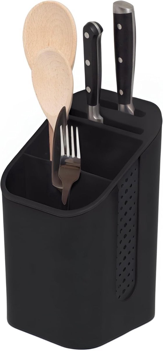 Keukenorganizer voor bestek en messen met lekbak en antislip