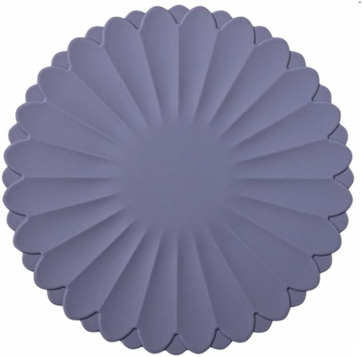 Hittebestendige siliconen onderzetters – Antislip pannenlappen voor aanrecht en eettafel, herbruikbare matten voor op het fornuis (Grijs, diameter: 18 cm)