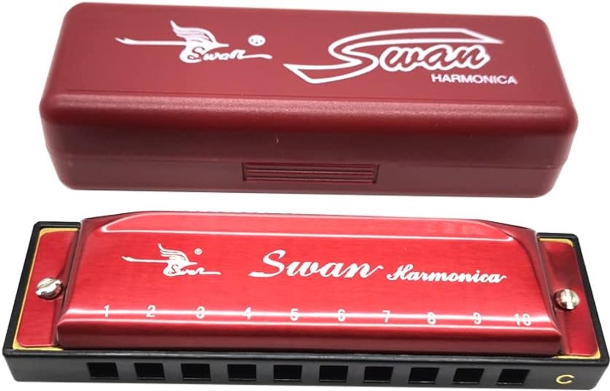 Mondharmonica - Blues Harp - Muziek Maken - 10 Gaten Diatonisch - 10 x 2.8 cm - Rood