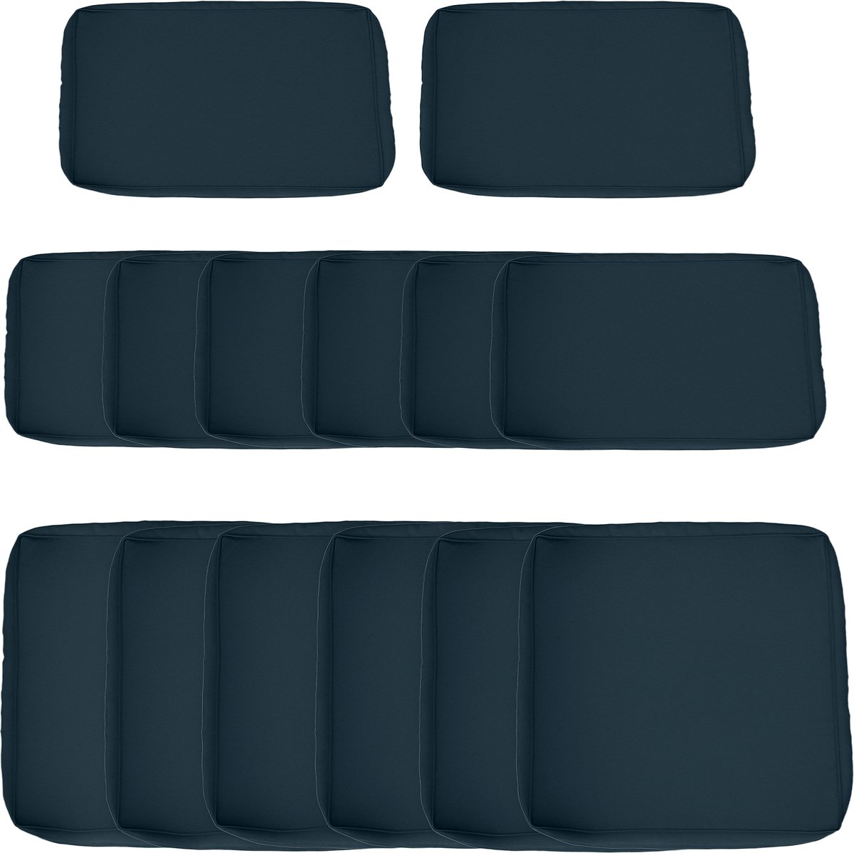 Outsunny Hoezen voor zitkussens voor buiten - Polyester - 65x8x65cm - Blauw