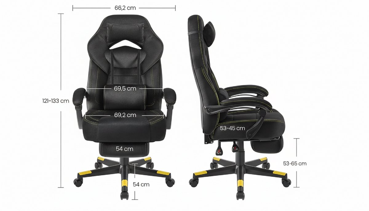 Gaming Stoel – Casa Velluto ElitePro Fluweel Gamingstoel – Ergonomische Bureaustoel met Voetensteun, Lenden- en Hoofdkussen – In Hoogte Verstelbare Computerstoel voor Gamen, Werkplek en Thuis – Zwart – Draagkracht 150 kg