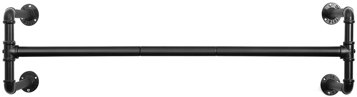 Hoppa! Kledingroede voor aan de wand, zwart – 110 × 30 × 29,3 cm (B × D × H)